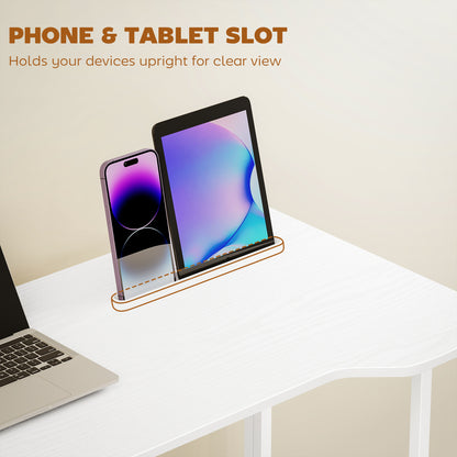 Small Folding Desk, with Wheels - White Wood-Effect