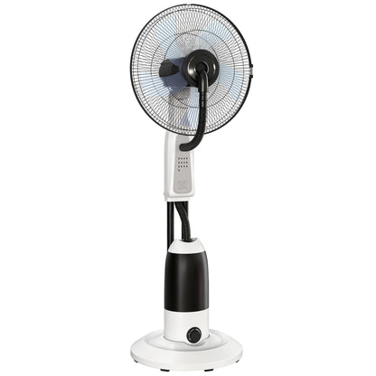 Pedestal Fan with Water Mist Spray 3 Speeds 2.8L Water Tank, White