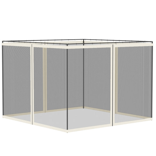302 x 207cm Universal Replacement Mesh Sidewall Netting for Gazebos and Canopy Tents, (Sidewall Only) White
