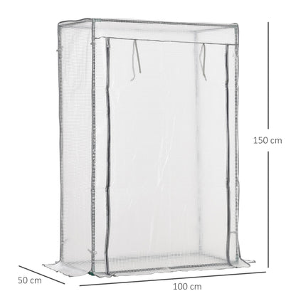 100 x 50 x 150cm Tomato Greenhouse with Roll-up Door, Mini Greenhouse with PE Cover