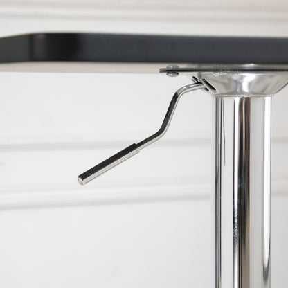 Modern Height Adjustable Counter Bar Table with 360° Swivel Tabletop and Electroplating Metal Base, Pub Desk for Living Room