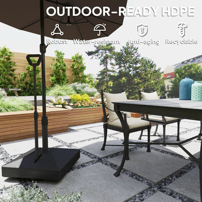 Garden Parasol Base with Adjustable Wheels and Handle, Garden Sun Umbrella Base Parasol Stand, Filled Up to 55kg with Stand