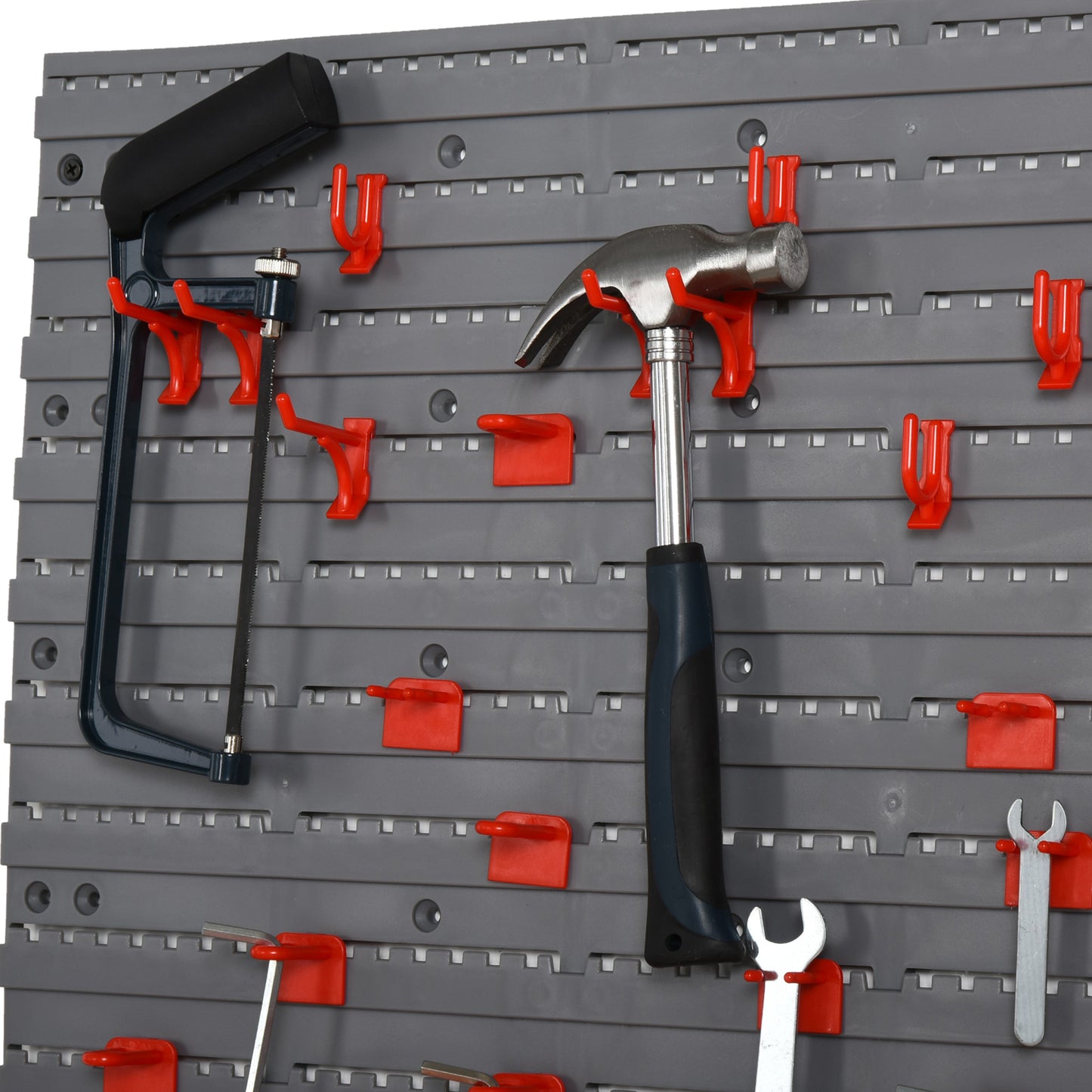 54 Pcs On-Wall Tool Equipment Holding Pegboard Home DIY Garage Organiser DIY w/ 50 Pegs 2 Shelves