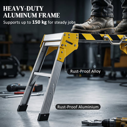 Work Bench, Foldable Aluminium Alloy Tool Stand with Handle, Non Slip, 150 kg, 110 x 32 x 50 cm