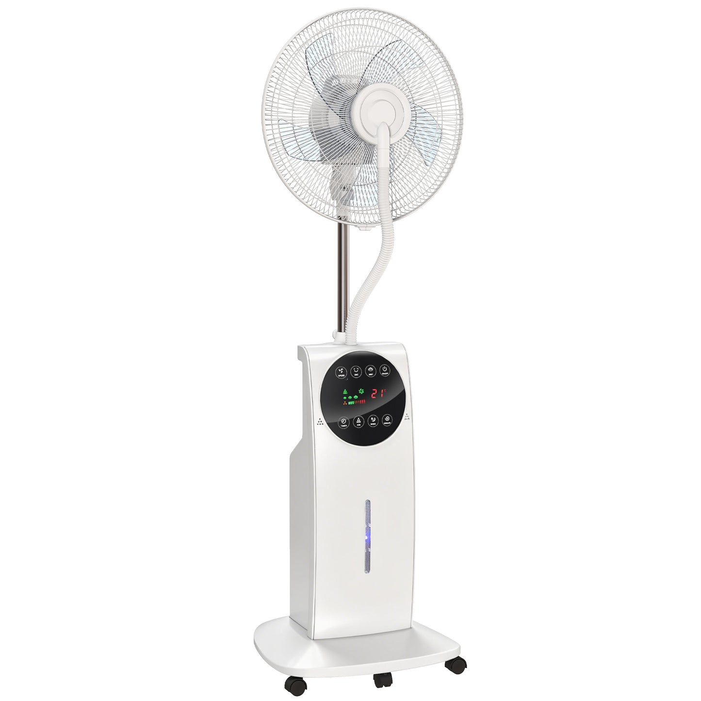135cm Pedestal Fan with Water Mist Spray Humidifying Misting Fan, White