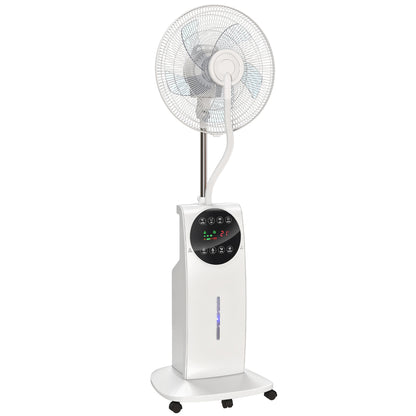 135cm Pedestal Fan with Water Mist Spray Humidifying Misting Fan, White