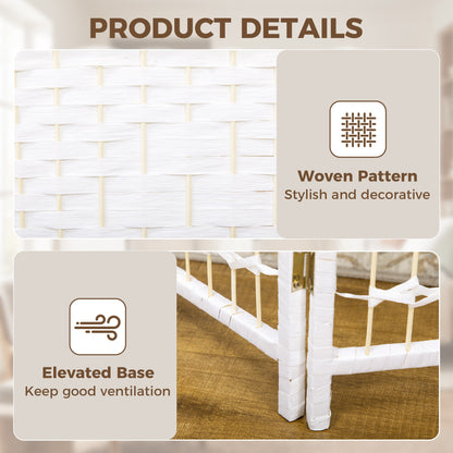 6 Panel Folding Room Divider, Privacy Screen, Paravent Partition Separator for Living Room, Bedroom, White