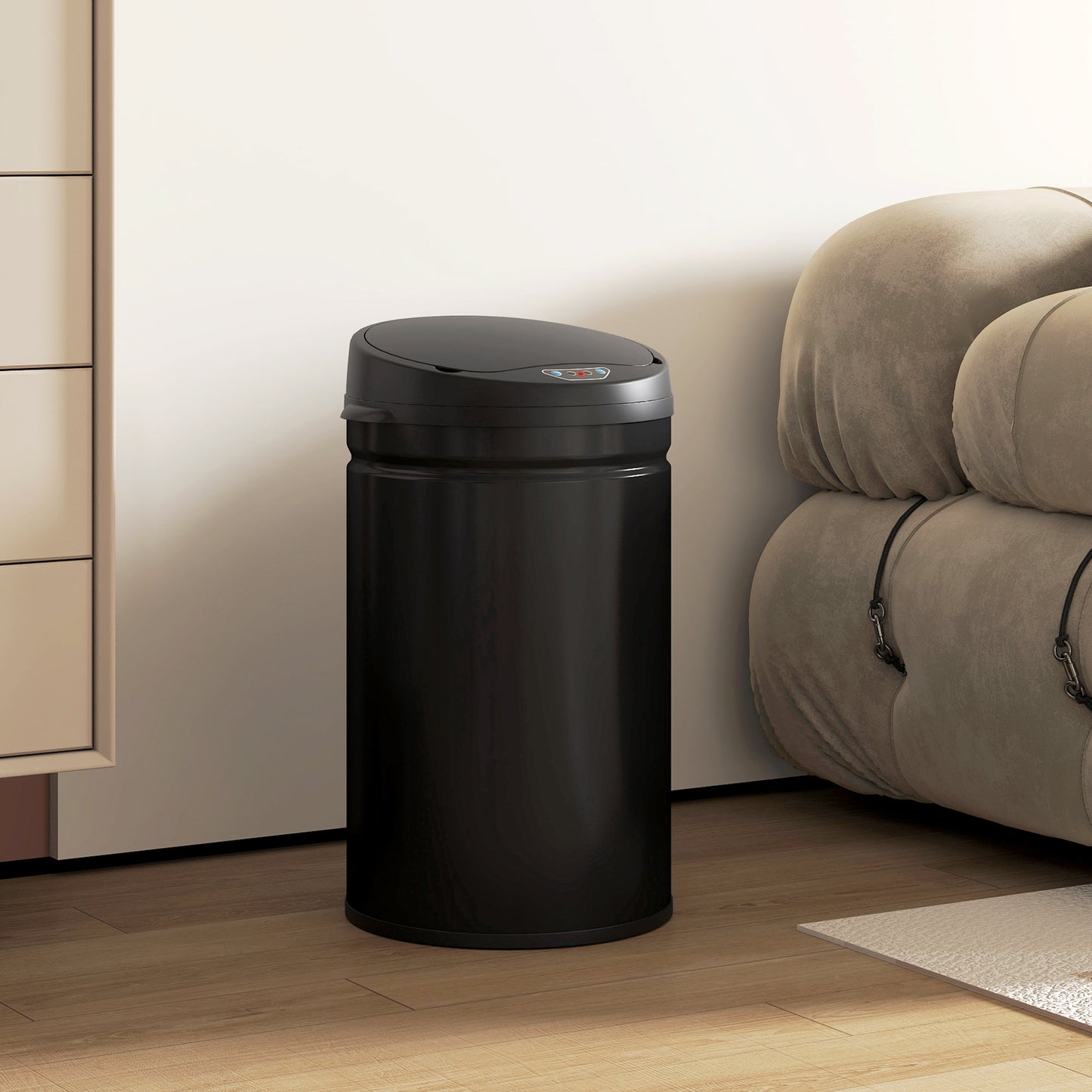30L Stainless Steel Sensor Bin - Black