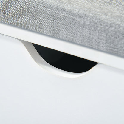 Shoe Storage Bench with Cushion - White