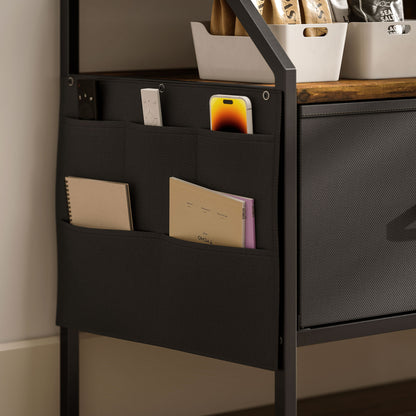 Industrial-Style TV Stand Cabinet - Brown