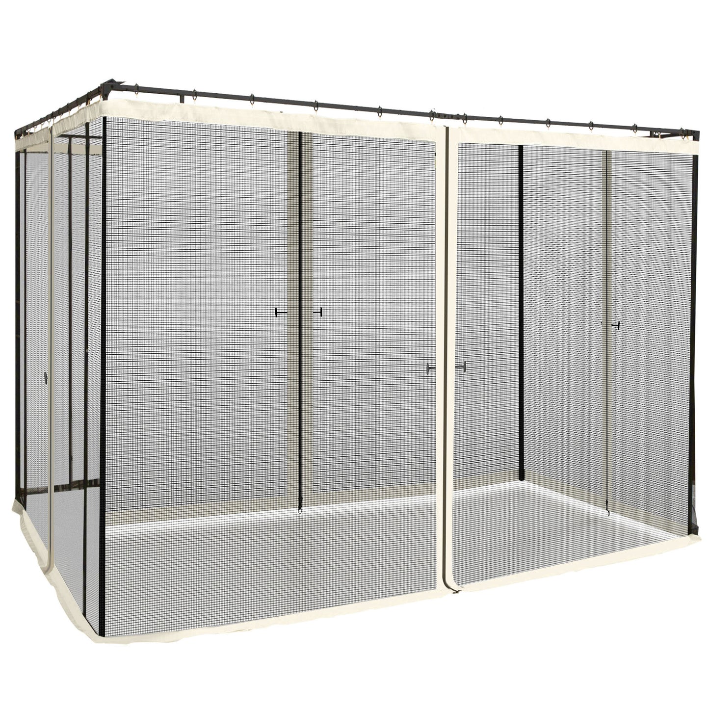 302 x 207cm Universal Replacement Mesh Sidewall Netting for Patio Gazebos and Canopy Tents, (Sidewall Only) Cream White