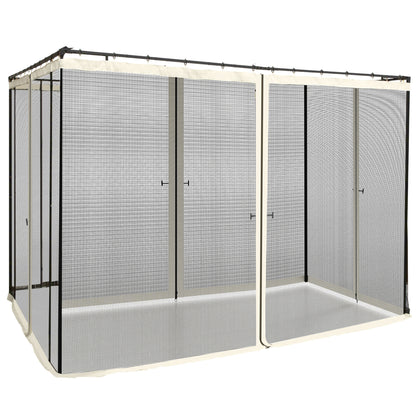 302 x 207cm Universal Replacement Mesh Sidewall Netting for Patio Gazebos and Canopy Tents, (Sidewall Only) Cream White