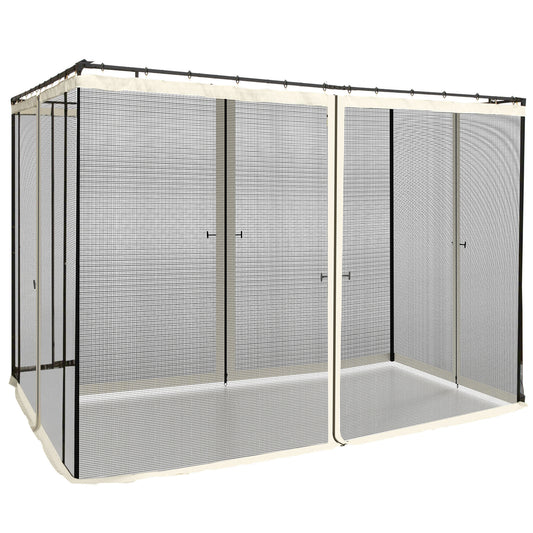 302 x 207cm Universal Replacement Mesh Sidewall Netting for Patio Gazebos and Canopy Tents, (Sidewall Only) Cream White