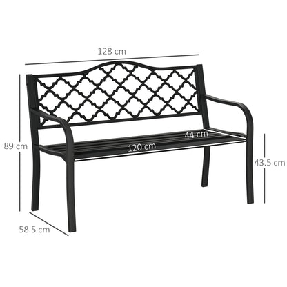 2-Seater Garden Bench Antique Loveseat for Yard, Lawn, Porch, Patio, Steel