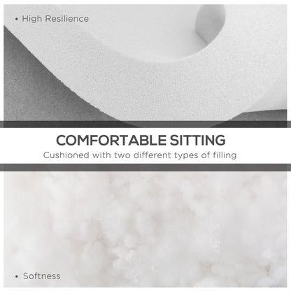 Set of 4 Garden Seat Cushion with Ties, 42 x 42cm Replacement Dining Chair Seat Pad, Grey