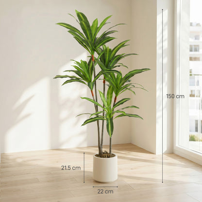 150cm Lifelike Fake Tree, Artificial Dracaena Tree with Bendable Trunks, Green
