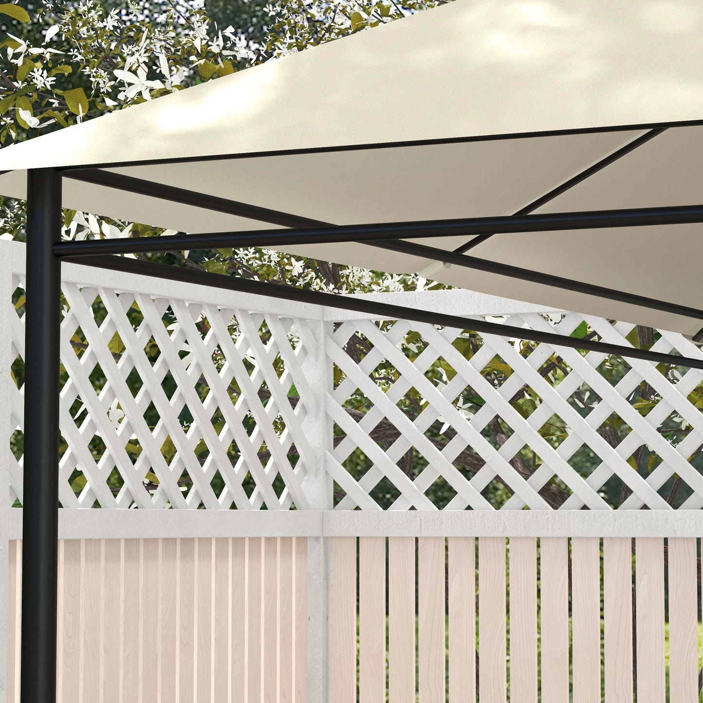 3 x 4m Gazebo Canopy Replacement Cover, Gazebo Roof Replacement (TOP COVER ONLY), Cream White