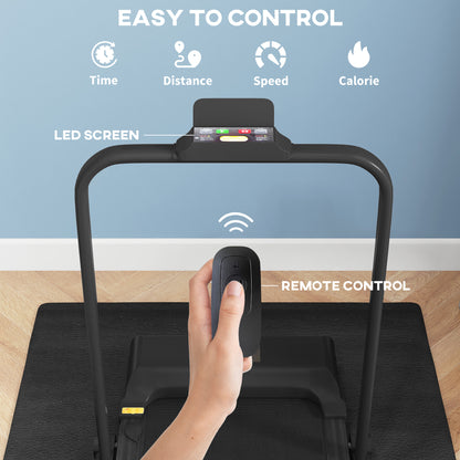 Walking Pad Treadmill, Folding Under Desk Treadmill, 1-10km/h, with Remote Control, Black