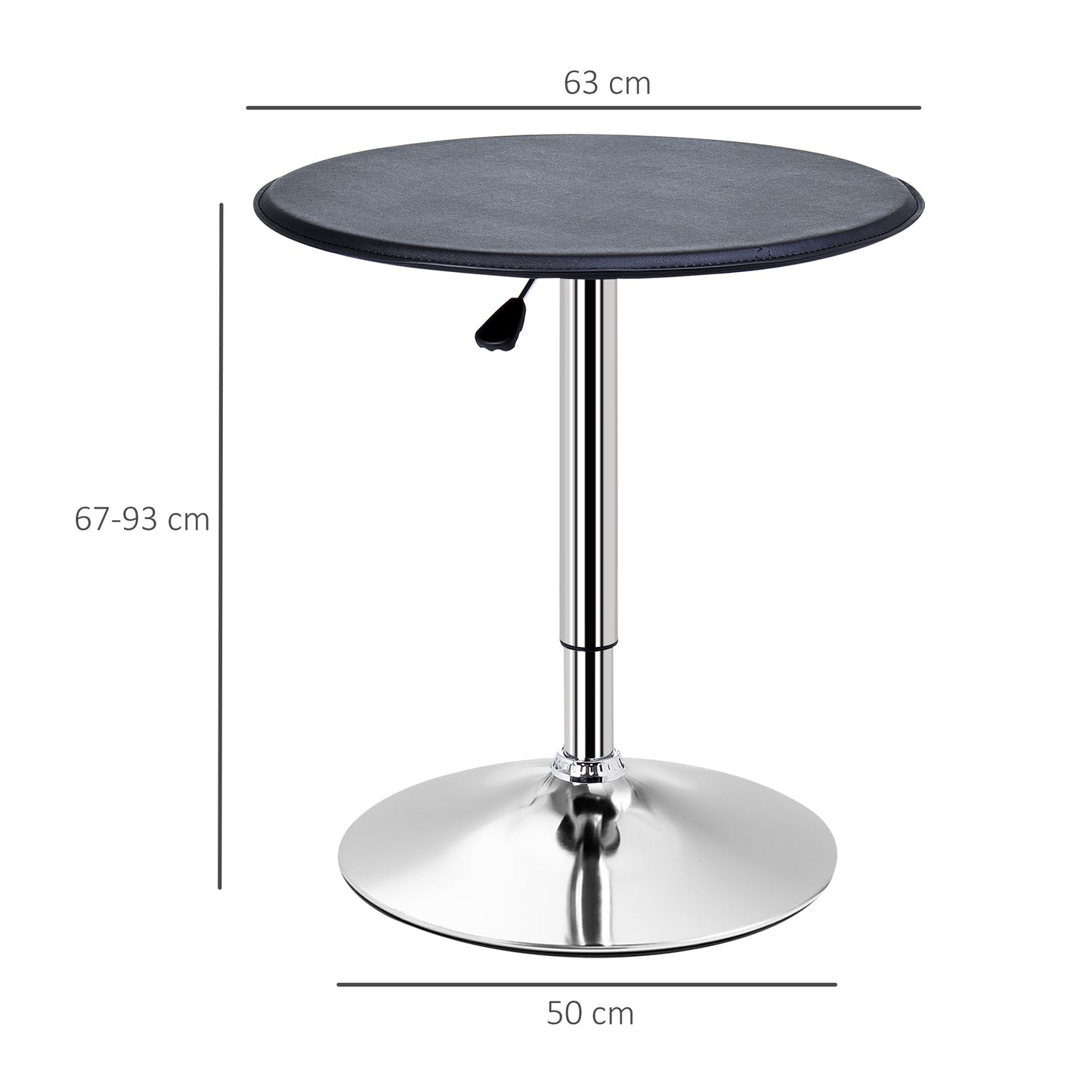 Round Bar Table, 360 Degree Swivel Counter Pub Table with Adjustable Height, for Kitchen, Cafe, Black