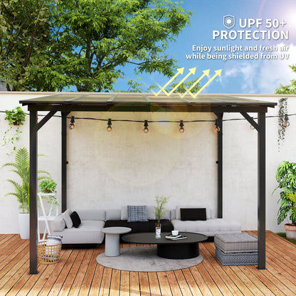 3 x 3 m Lean to Pergola with UPF 50+ Waterproof Polycarbonate Roof