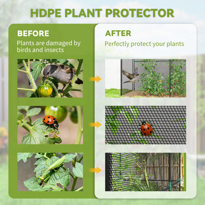 Fruit Cage Bird Netting, Brassica Cage Plant Protection Tent with Zipped Door, Anti Bird, Insects, Small Animals, Black
