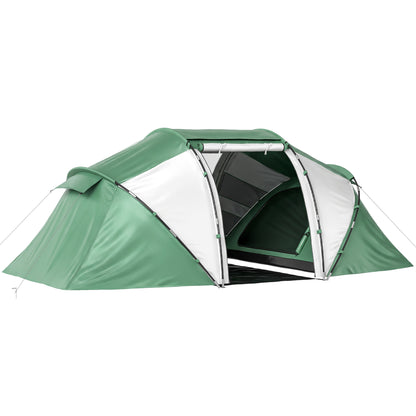 4 Man UV Protection Camping Tent - Green and White