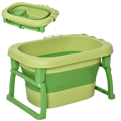 Foldable Baby Bathtub, with Stool - Green