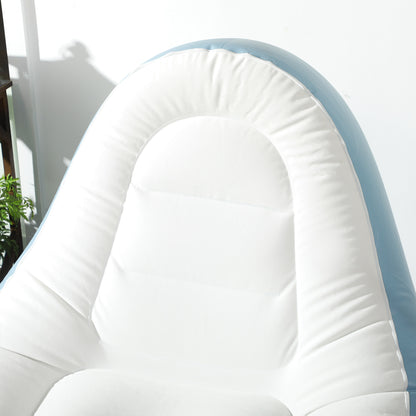 Inflatable Tub Chair and Footstool - Blue/White