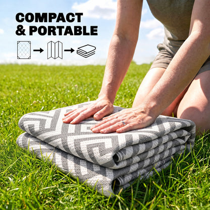 Outdoor Rug Reversible Mat Plastic Straw Rug Portable RV Camping Mat for Garden Deck Picnic Indoor, 152 x 243 cm (5 x 8 ft)