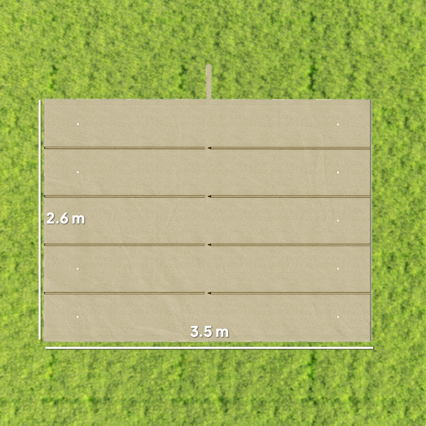 Retractable Pergola Cover, 3.5 x 2.6 m Replacement Canopy Fabric for 4 x 3 m Frame, Roof Top Only, Beige