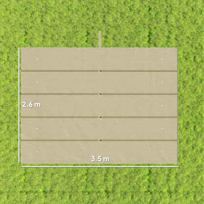 Retractable Pergola Cover, 3.5 x 2.6 m Replacement Canopy Fabric for 4 x 3 m Frame, Roof Top Only, Beige