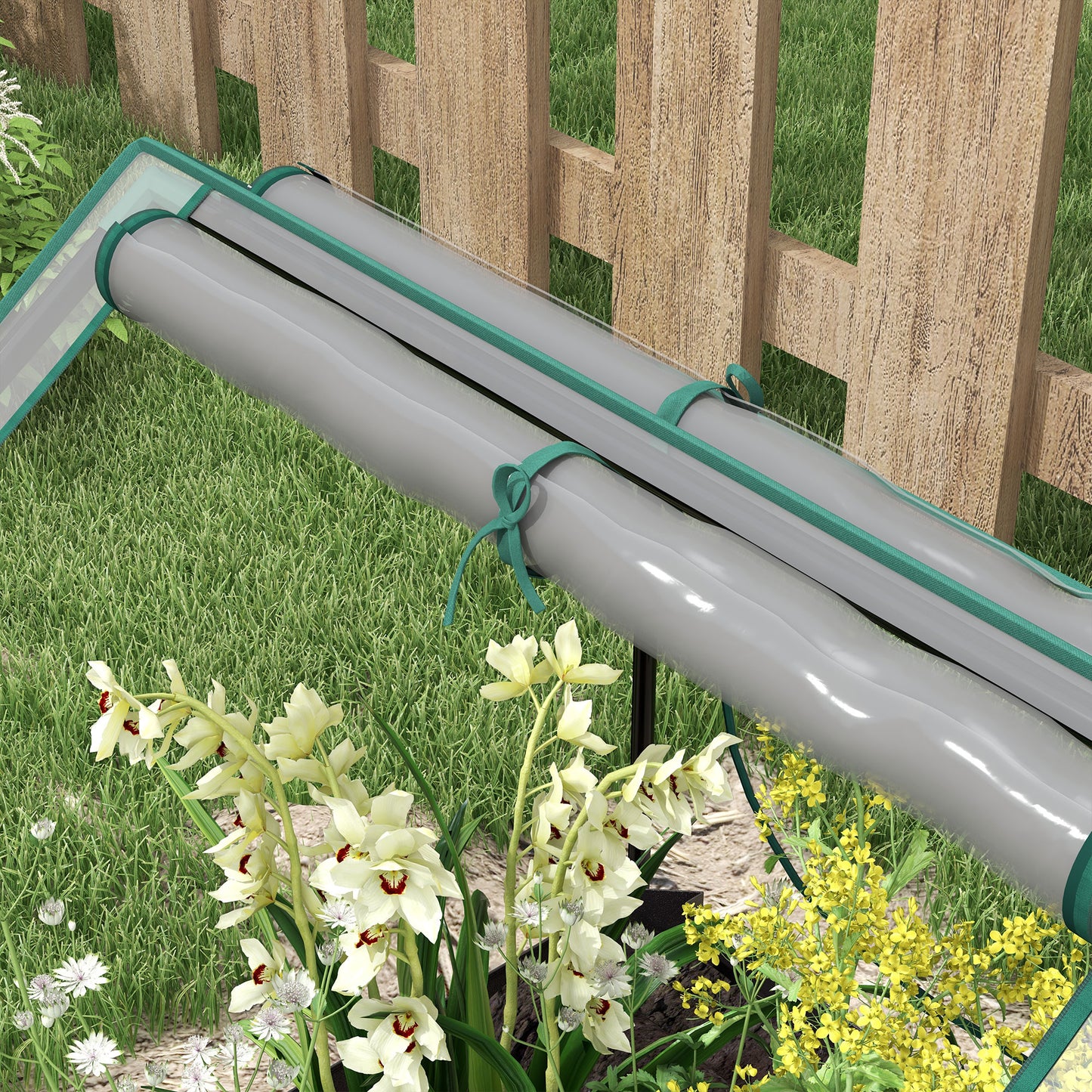 61 x 61cm Garden Planter Bed, with Cover - Grey