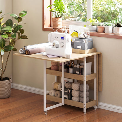 Four-Person Drop Leaf Table - Natural Wood-Effect