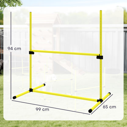 4 Pieces Dog Agility Training Equipment, Adjustable Height Jumps Hurdle with Carrying Bag for Outdoor, Yellow