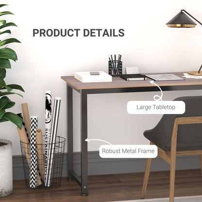 Computer Desk, Writing Table, 120 x 60 x 76cm Workstation for Home Office, Study with Metal Frame, Simple Assembly, Black