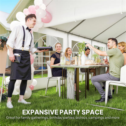 6 x 4 m Party Tent, Heavy Duty Gazebo Canopy with Windows, Outdoor Party Wedding Tent with 4 Removable Sidewalls