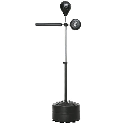 Adjustable Speed Bag, Boxing Bag, with Stand, Reflex Bar, Punching Pad, Black