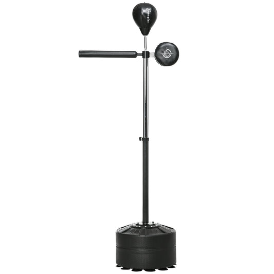 Adjustable Speed Bag, Boxing Bag, with Stand, Reflex Bar, Punching Pad, Black