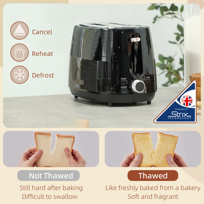 Kettle and Toaster Set, 1.7L 3000W Fast Boil Kettle & 2 Slice Toaster Kitchen Set with 7 Level Browning Controls, Defrost