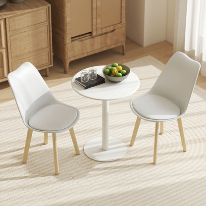 Dining Table, Round Kitchen Table with Steel Base for Living Room, Dining Room, 60 x 60 x 72cm, White