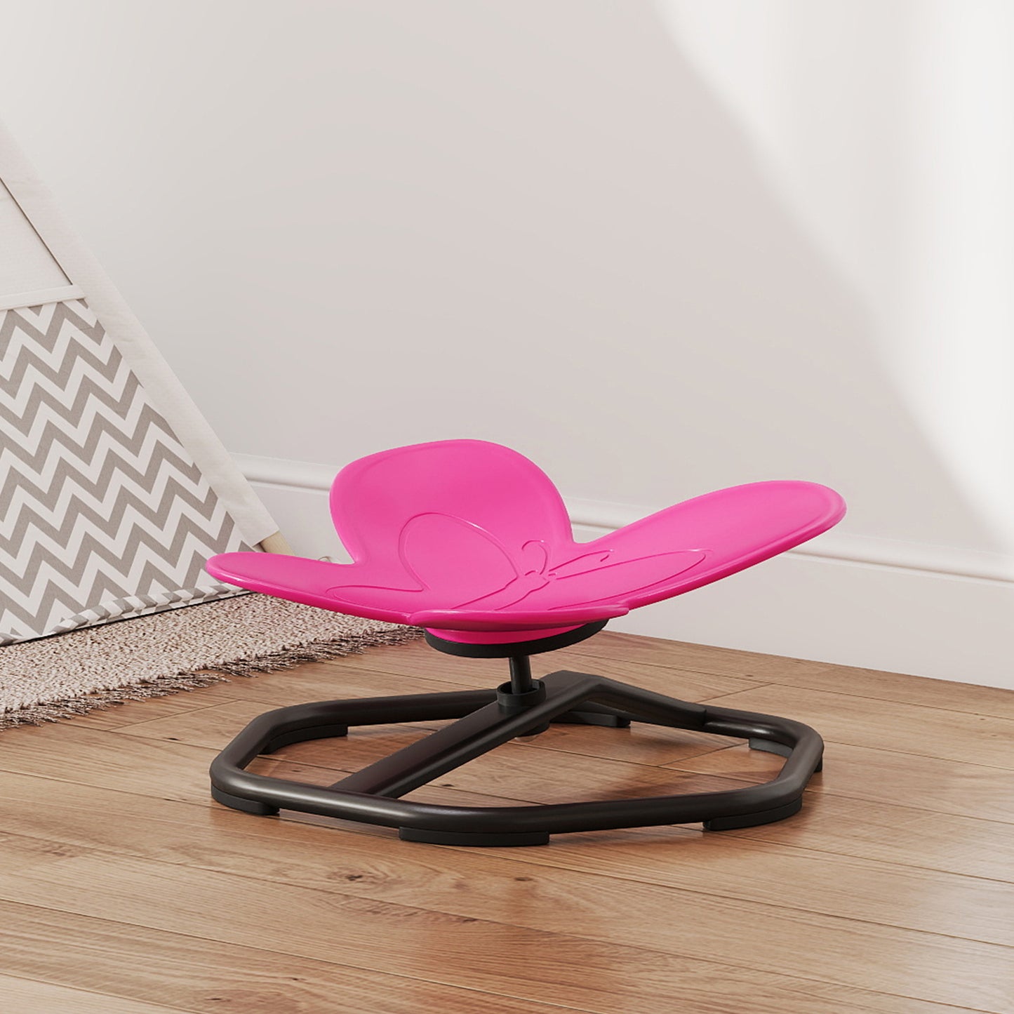 Butterfly-Shaped-kids Swivel Chair, Sensory Spinning Chair for Balance, Coordination Training, Pink