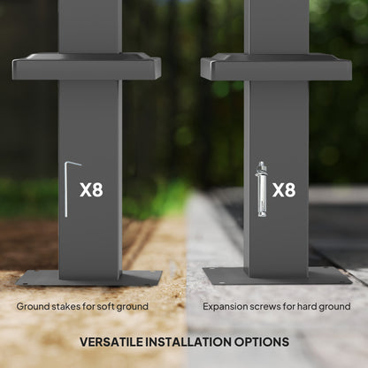 3 x 3m Retractable Roof Metal Pergola - Grey