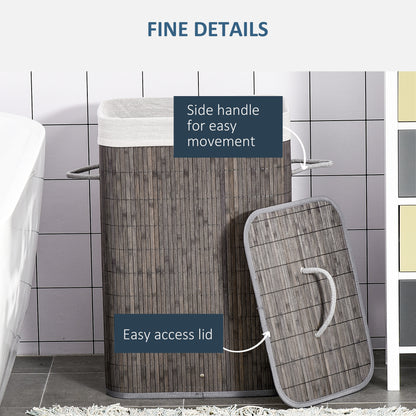 Laundry Basket with Flip Lid and String Handles, Collapsible Hamper Removable Lining Board Base Foldable Water-Resistant Dirt