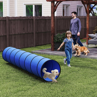 Dog Tunnel, 300 x 50 cm, Foldable Play Tunnel with 4 Pegs and Bag, Tear-Resistant Outdoor Dog Agility Equipment, Blue