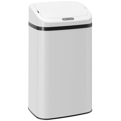 48L Stainless Steel Sensor Bin - White