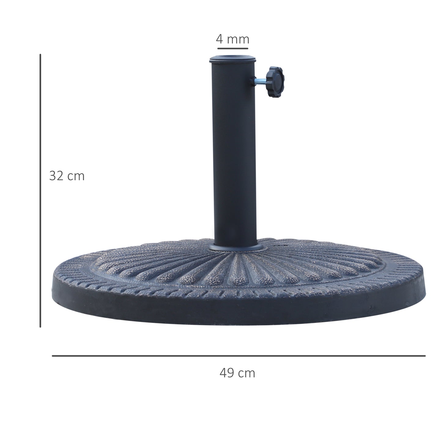 14kg Garden Parasol Base, Round Resin Sun Umbrella Base, Outdoor Umbrella Stand for 38mm or 48mm Outdoor Umbrella Poles
