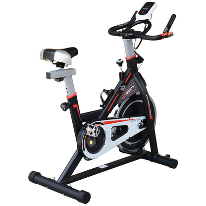 Exercise Bike, Indoor Cycling, with LCD Display, Heart Rate, Sensor - Black