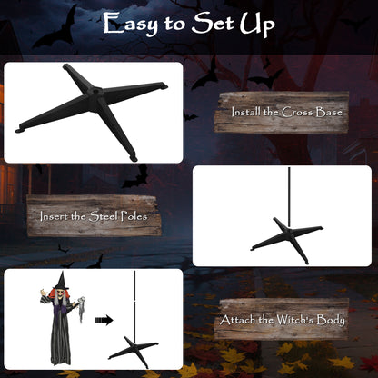 160cm Lifelike Moving Witch Decoration - Multi