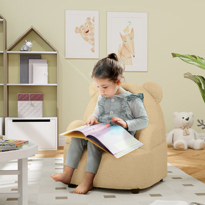 Kids Armchair, Bear Shaped Toddler Chair for Bedroom Playroom Living Room, Aged 18 Months to 3 Years - Khaki