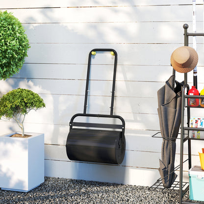 38L Fillable Cylinder Steel Lawn Roller - Black